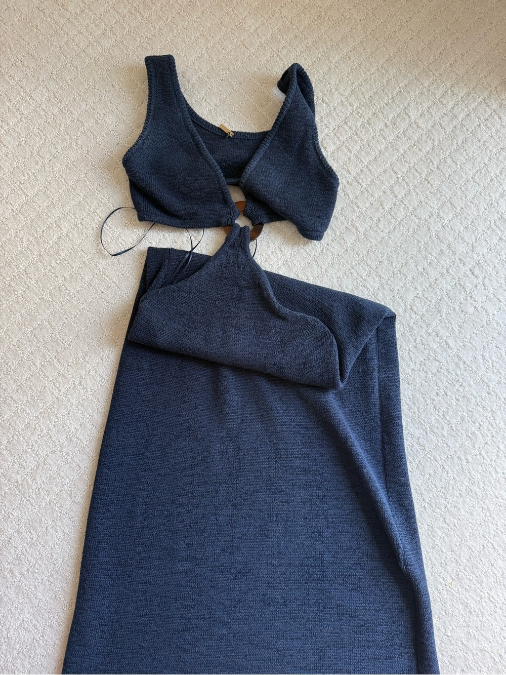 Cult Gaia Women’s Navy Knit Cutout Dress
